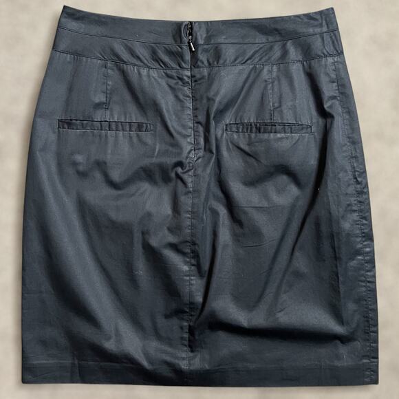 Helmut Lang Virgin Wool Skirt 6 Black Mini Straight Designer Work Versatile Chic - Picture 3 of 9